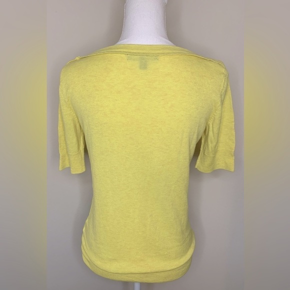 Banana Republic Women’s Short Sleeve Sweater Cotton Blend Small Yellow - Picture 2 of 7